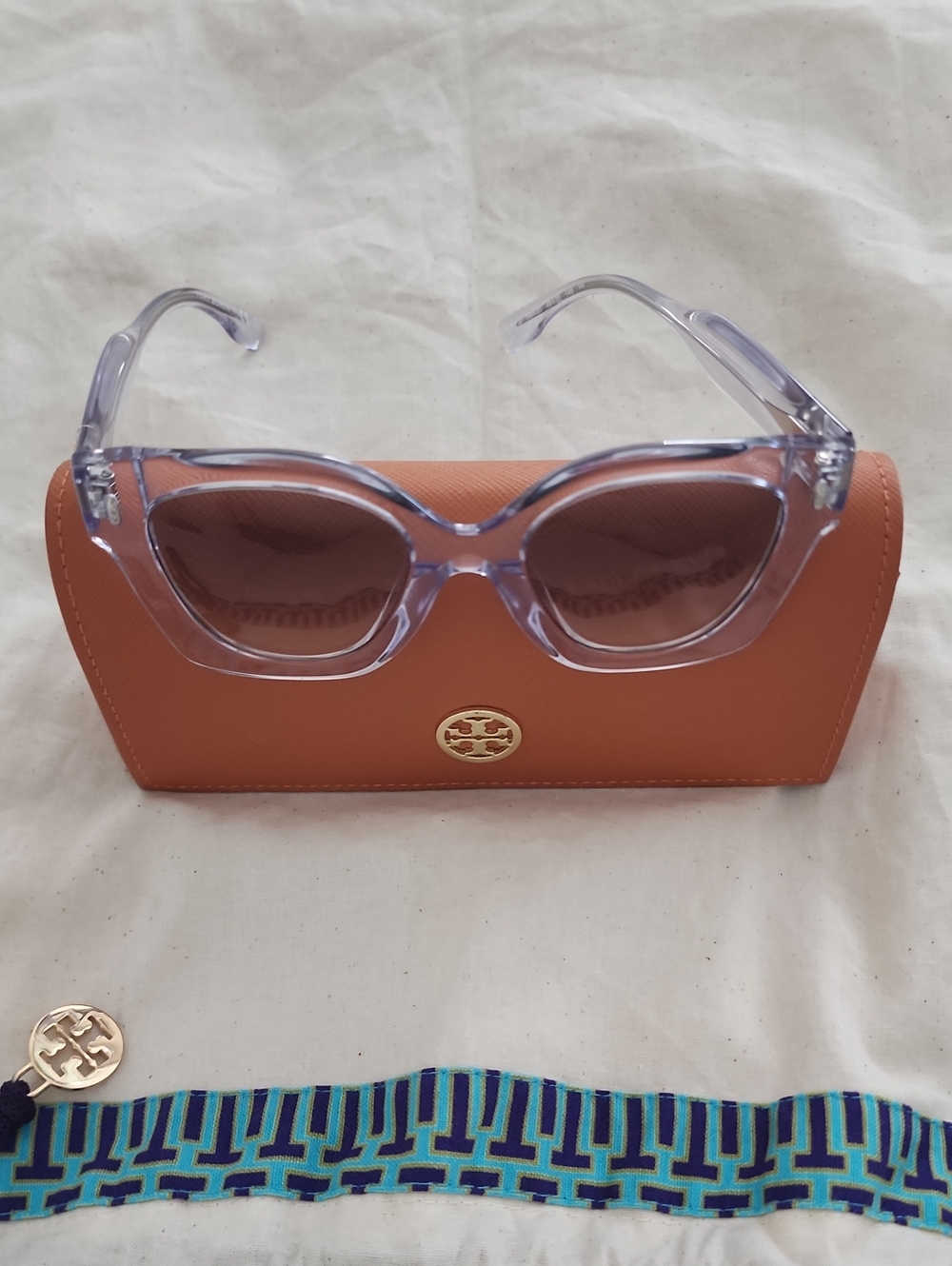 Tory Burch Translucent Lilac Cat-Eye Sunglasses with Brown Lenses
